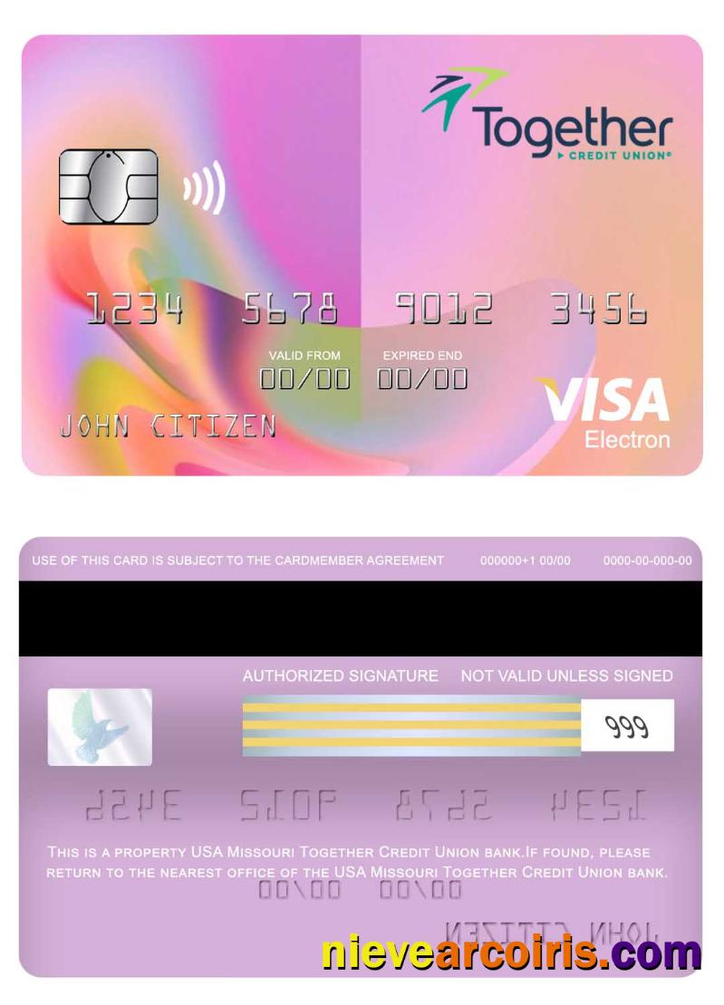 USA Missouri Together Credit Union bank visa electron card